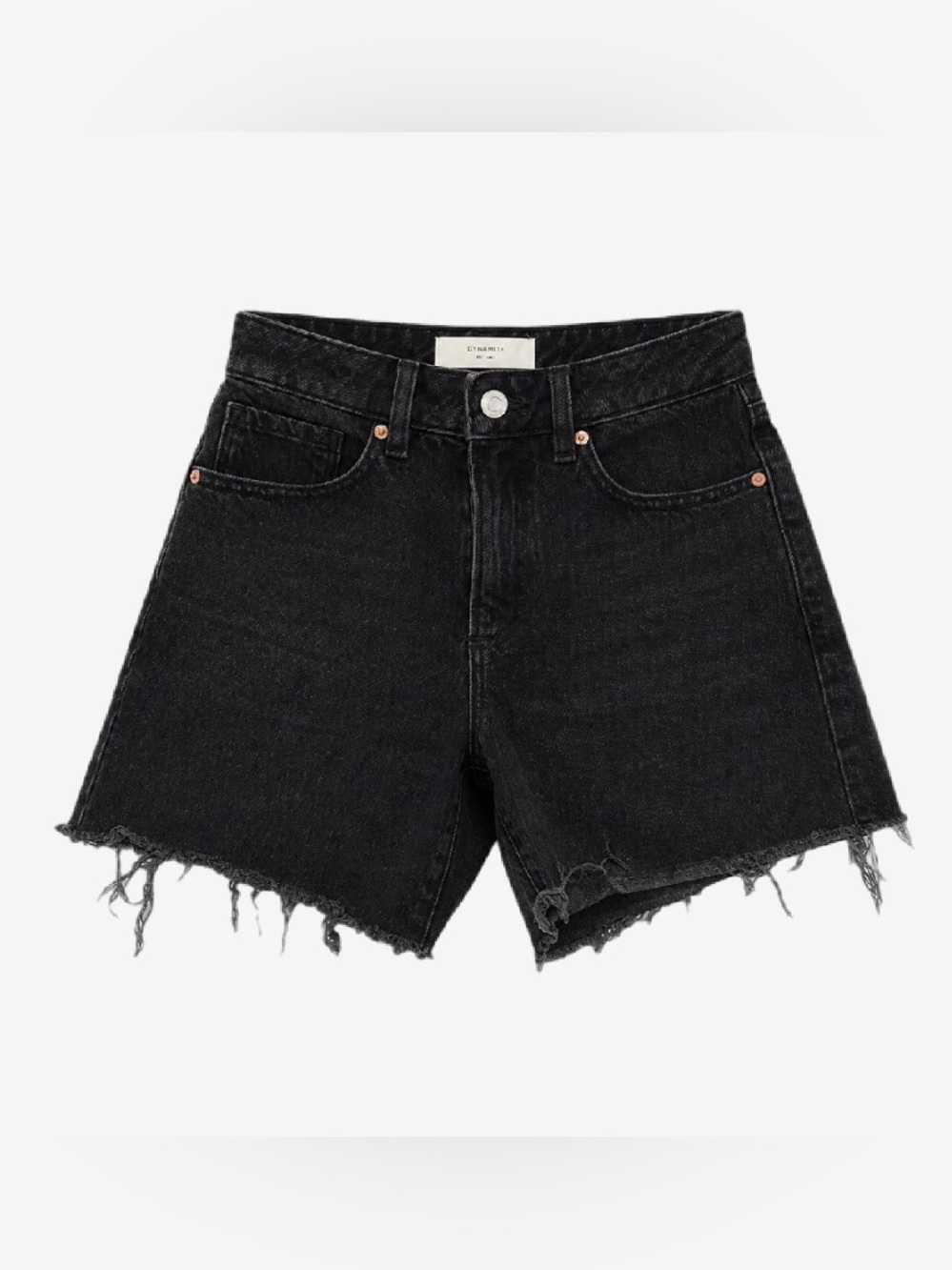 Dynamite Heidi High-Rise Black Denim Cut-Off Shorts